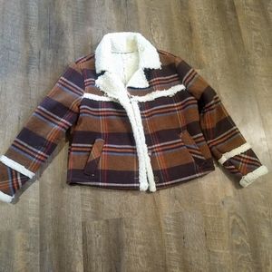 Plaid Sherpa jacket